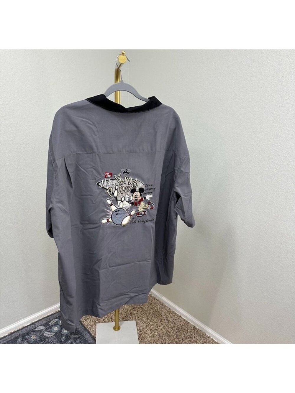 Walt Disney World Bowling Shirt Embroidered Mickey Mouse Button Up Mens Size XXL
